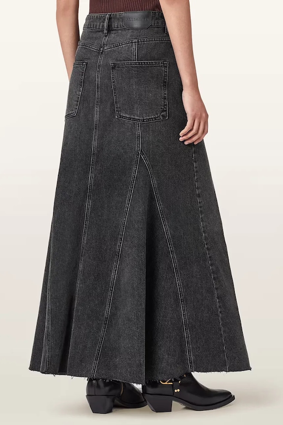 Jeans krilo AllSaints ALMA W098RE črna SS26