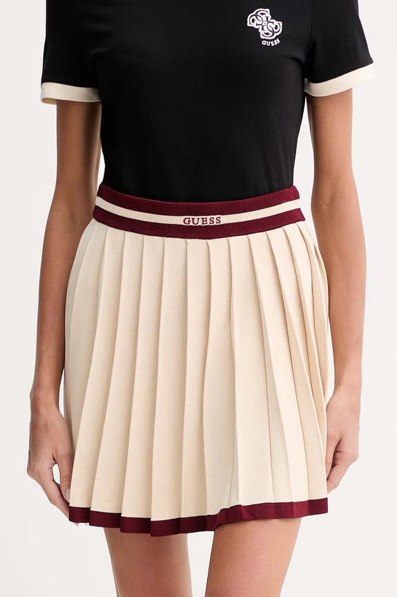 Guess spódnica plisowana GABRY beżowy V6GD04.Z0649