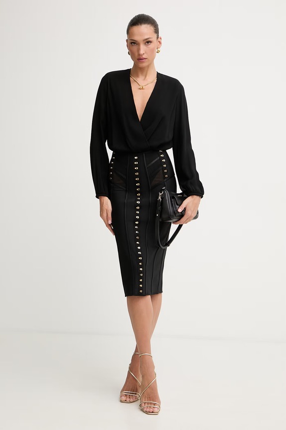 Elisabetta Franchi fustă GO17962E2 negru SS26