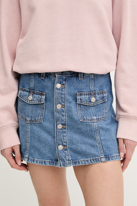 Levi's spódnica bawełniana bawełna niebieski 005NA