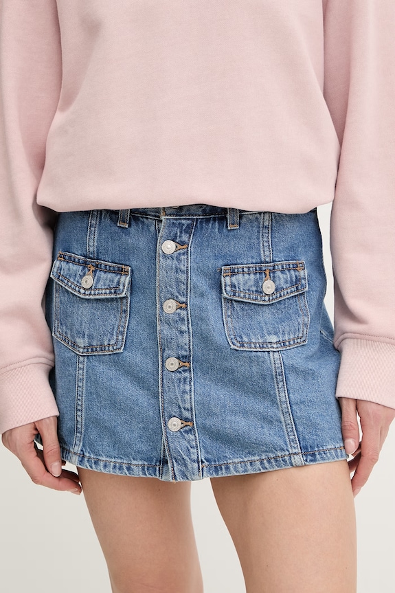 Levi's spódnica bawełniana bawełna niebieski 005NA