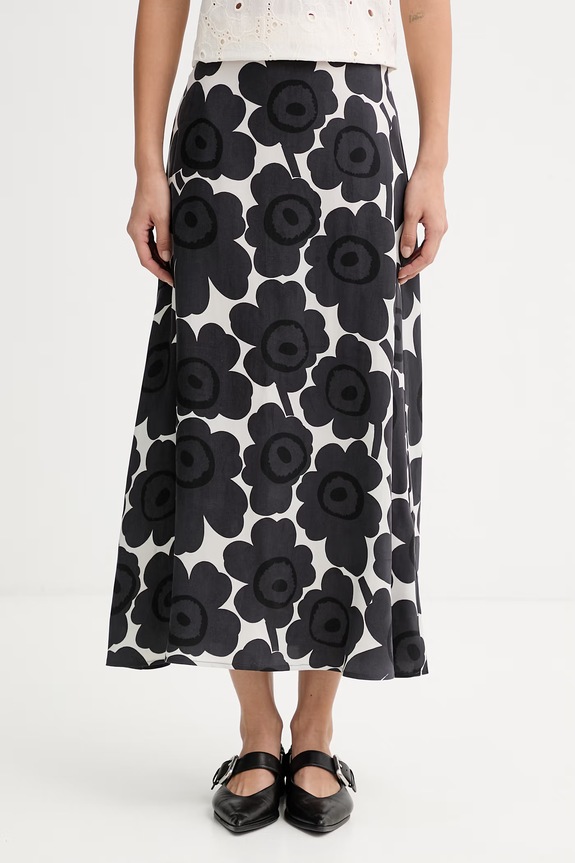 Marimekko sukňa s lyocellom čierna 095148