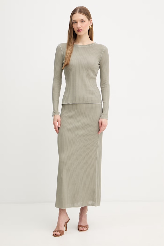 MAX&Co. fustă din bumbac MCOGIRANTE 2616771021200 verde SS26