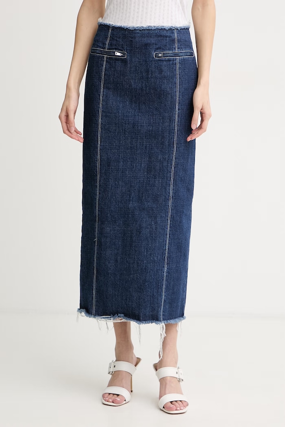 Max&Co. fustă cu crăpătură din denim MCLLUGLIO bleumarin 2618101022200