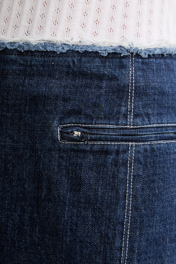 Max&Co. fustă cu crăpătură din denim MCLLUGLIO bleumarin 2618101022200