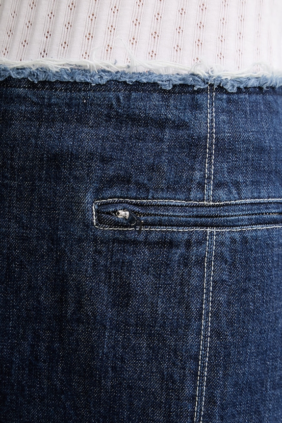 Max&Co. fustă cu crăpătură din denim MCLLUGLIO bleumarin 2618101022200