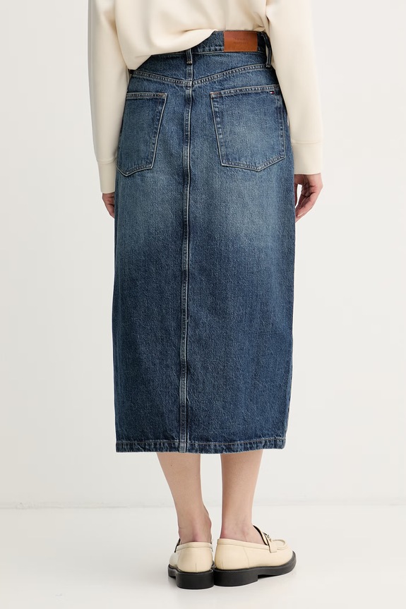 Ρούχα Tommy Hilfiger φούστα ντένιμ WW0WW50618 σκούρο μπλε