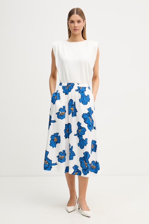 Tommy Hilfiger Gonna con lino WW0WW48966 blu SS26