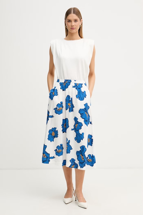 Tommy Hilfiger Gonna con lino WW0WW48966 blu SS26