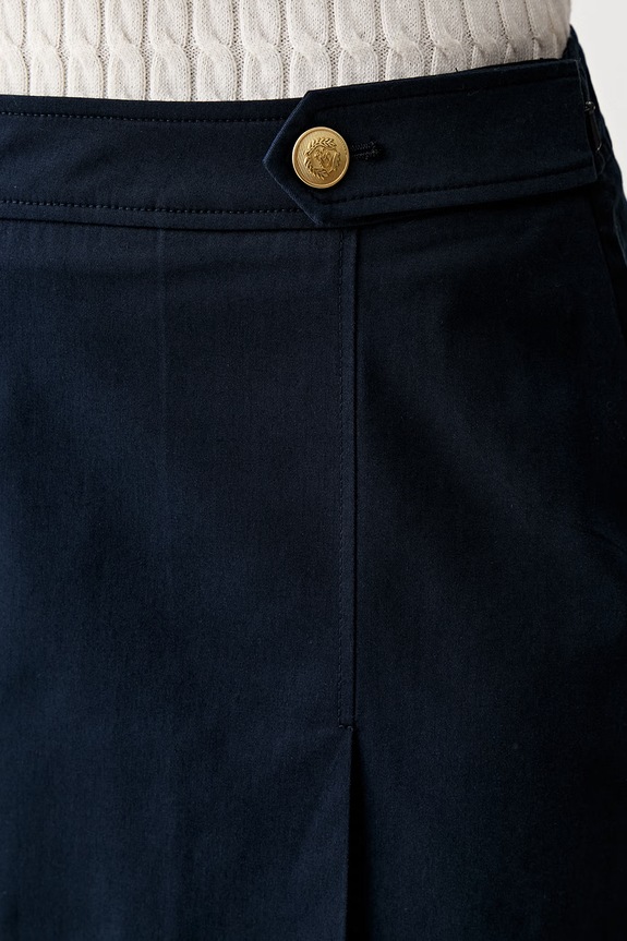 Tommy Hilfiger sukňa s bavlnou tmavomodrá WW0WW49649