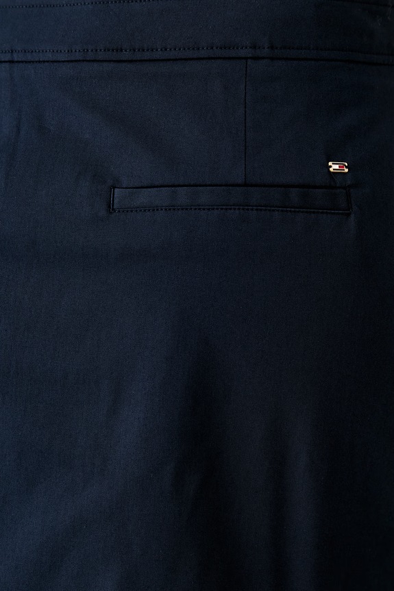 Tommy Hilfiger sukňa s bavlnou WW0WW49649 tmavomodrá
