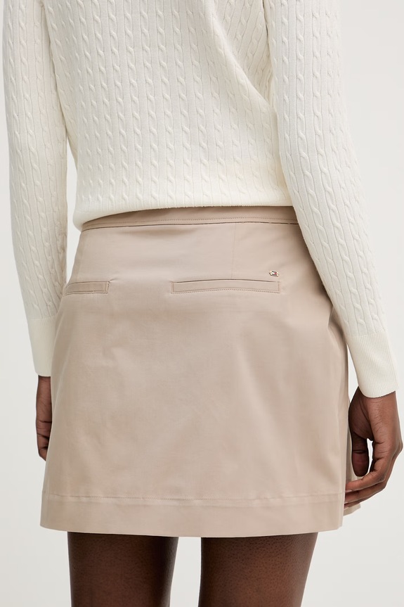 Odjeća Tommy Hilfiger suknja s pamukom WW0WW49649 bež