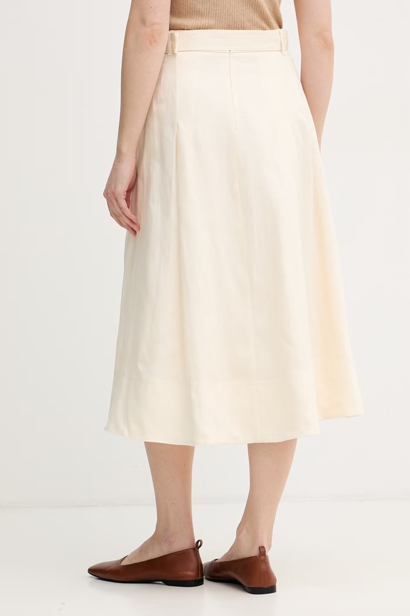 Ρούχα Tommy Hilfiger φούστα σε γραμμή Α από λινό WW0WW49651 μπεζ