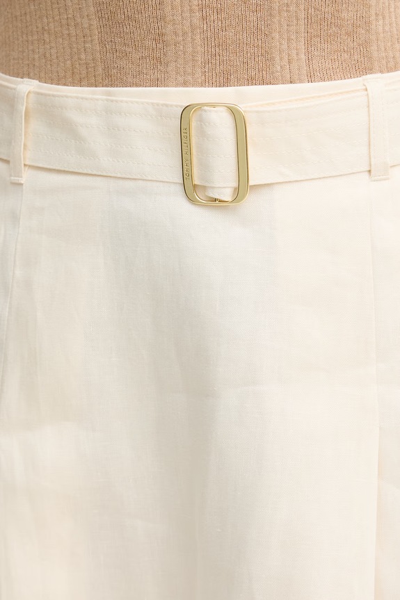 Tommy Hilfiger φούστα σε γραμμή Α από λινό μπεζ WW0WW49651