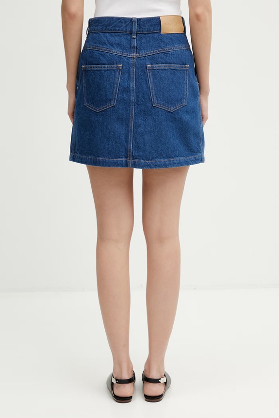Дрехи Maison Kitsuné пола от деним QW01501WD4023 син