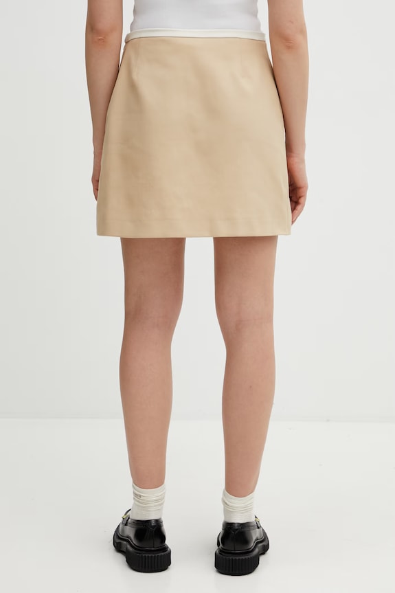 Oblečení Bavlněná sukně Maison Kitsuné Patch Pocket QW01504WW9093 hnědá