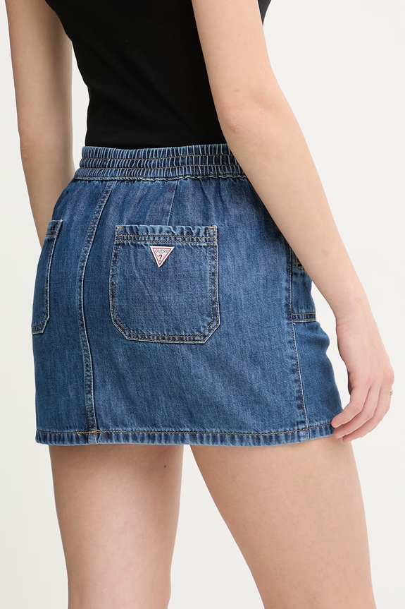 Oblačila Guess Jeans krilo denim W6GD54.D7901 modra