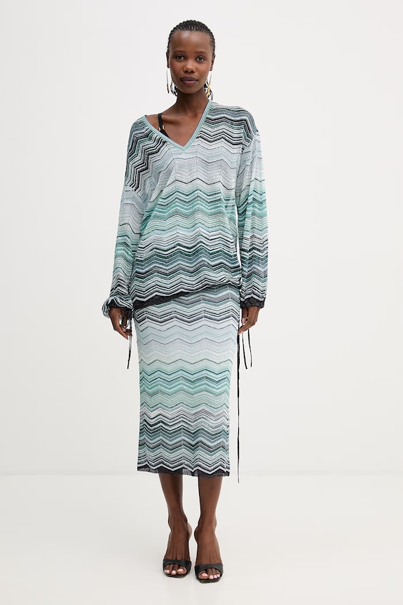 Missoni fustă DS26SH0S.BK01H9 verde SS26