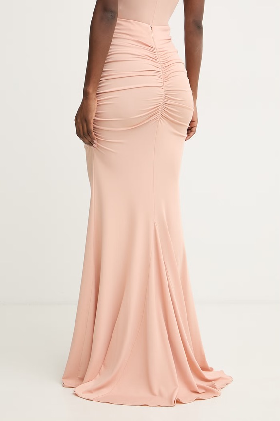 Ρούχα Elisabetta Franchi Φούστα pencil με βισκόζη GO16263E2 μπεζ