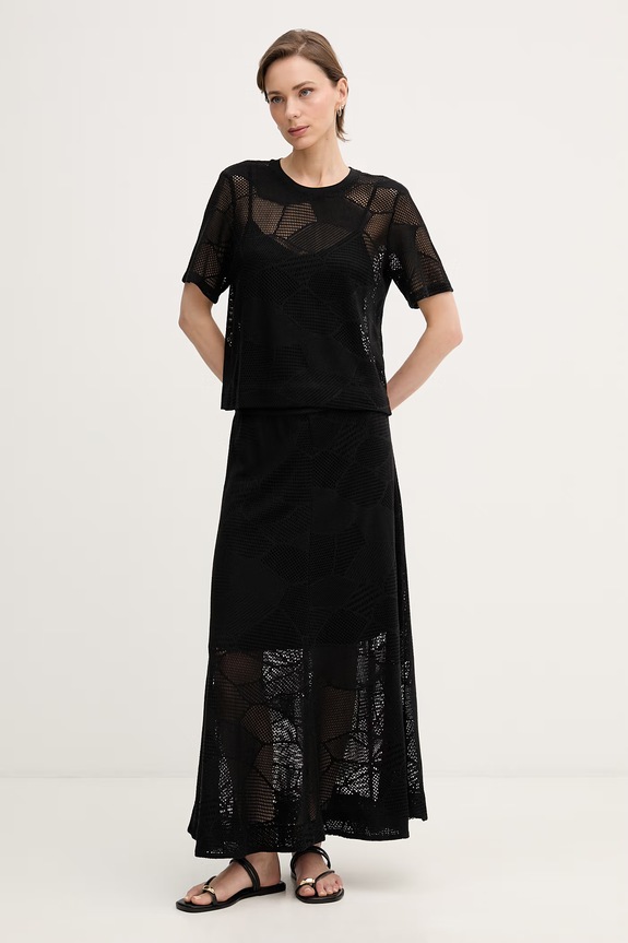 DKNY spódnica ażurowa P6BG6EMT czarny SS26