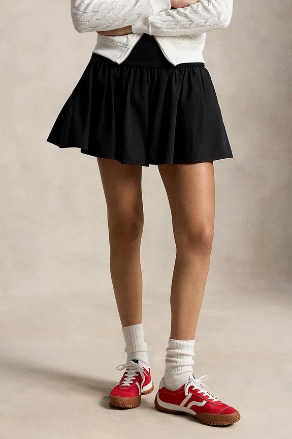 Polo Ralph Lauren POPLIN-WVN-SKIRT skirt cotton black 211A12965001