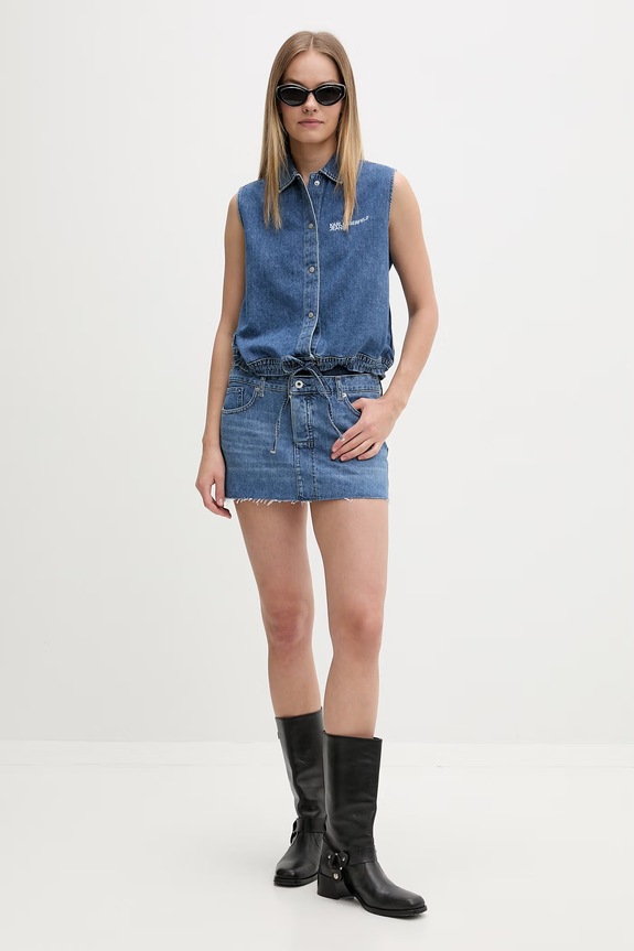 Karl Lagerfeld Jeans spódnica jeansowa B2W12025 niebieski SS26