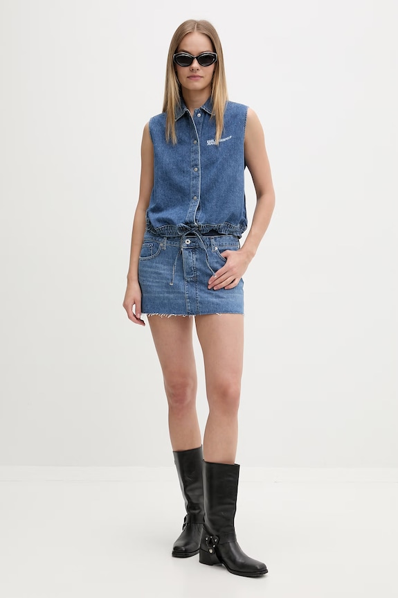 Karl Lagerfeld Jeans spódnica jeansowa B2W12025 niebieski SS26