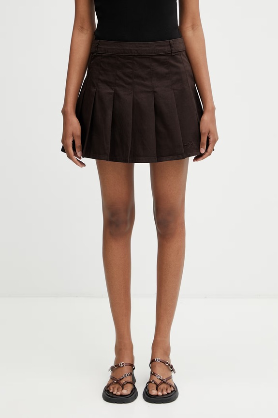 adidas Originals φούστα βαμβακερή καφέ KD5446