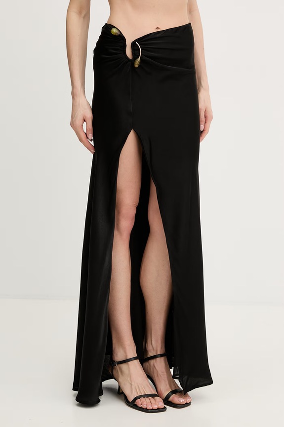 Bardot spódnica z rozcięciem z elastanem czarny 60329SB