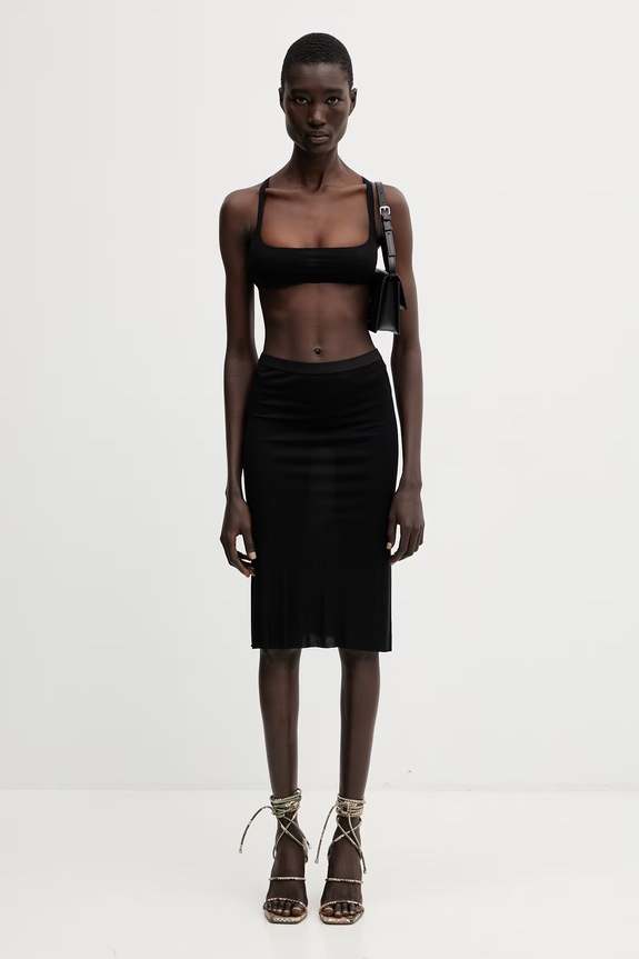 Rick Owens Lilies krilo viskozno LI01F7321.RV črna