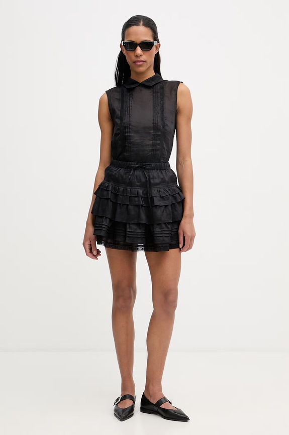 Isabelle Blanche fustă de in IS26SS.G045.T017 negru SS26