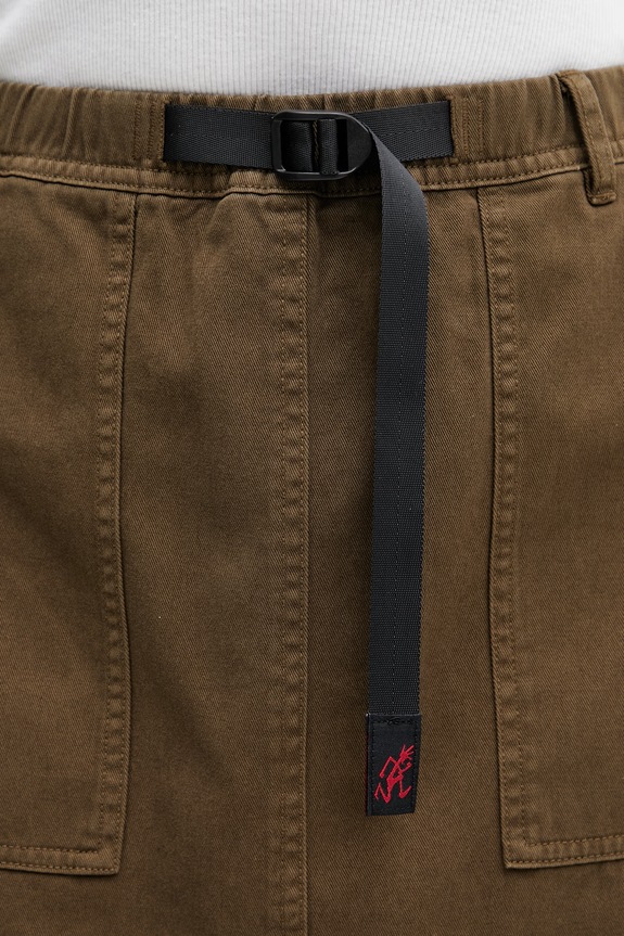 Gramicci LONG BAKER SKIRT with slit cotton green G3SW.SK069.