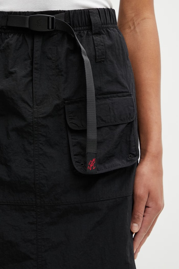 Gramicci NYLON UTILITY SKIRT skirt with slit black G6SW.SK037.