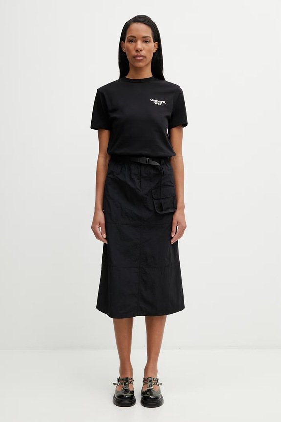 Gramicci NYLON UTILITY SKIRT skirt with slit G6SW.SK037. black