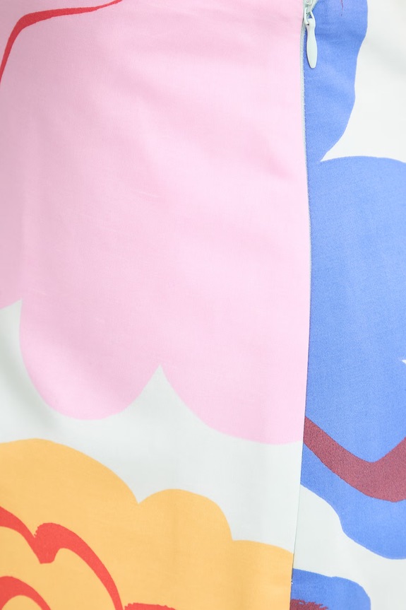 Marimekko gonna a trapezio con misto lino multicolore 095442