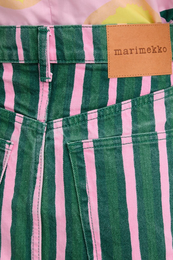 Marimekko φούστα σε γραμμή Α βαμβακερή πράσινο 095434