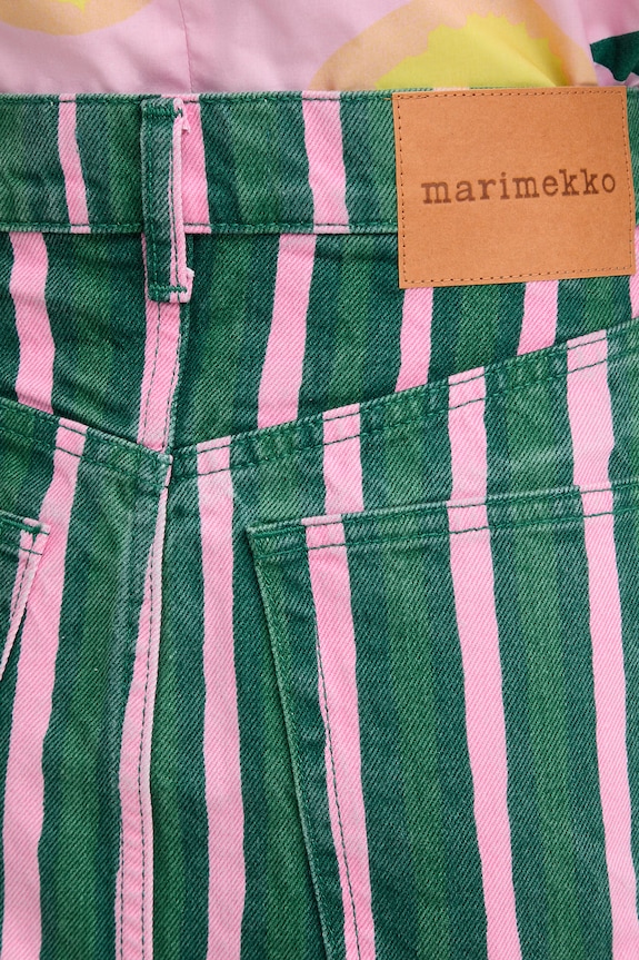 Marimekko φούστα σε γραμμή Α βαμβακερή πράσινο 095434