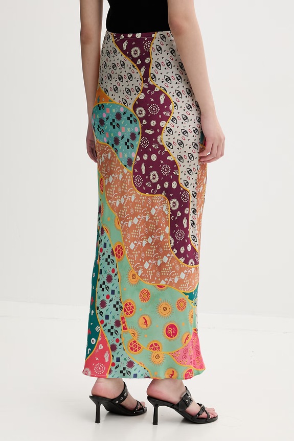 Odzież Never Fully Dressed spódnica z wiskozy NFDSK816 multicolor