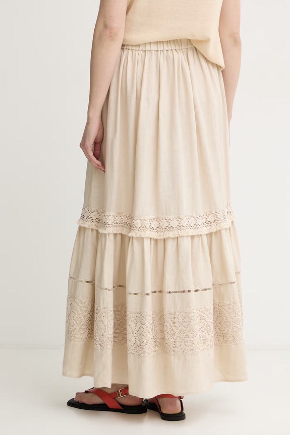 Ρούχα Weekend Max Mara φούστα λινή 2615101023600 μπεζ