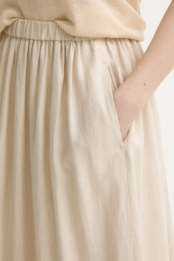 Weekend Max Mara φούστα λινή μπεζ 2615101023600