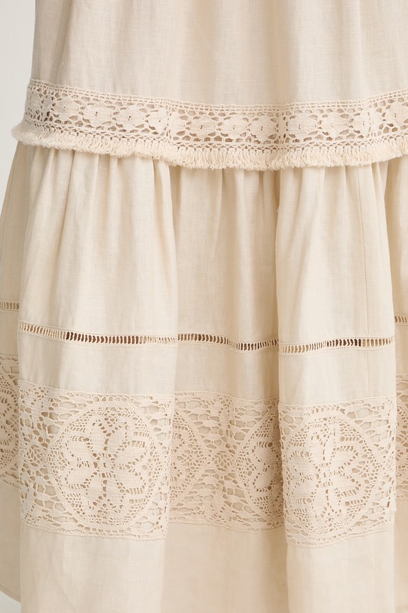 Weekend Max Mara φούστα λινή 2615101023600 μπεζ