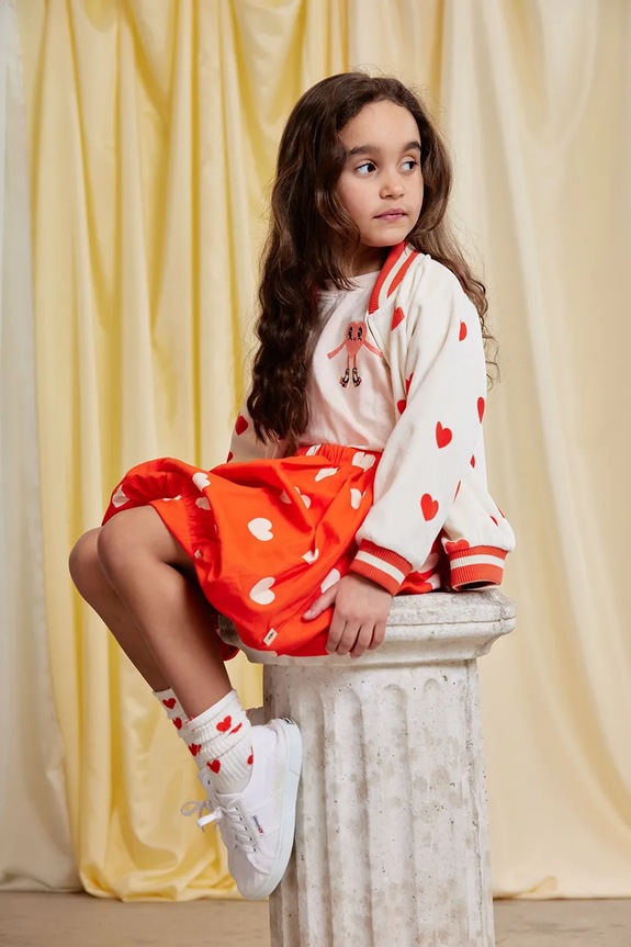 Mini Rodini gyerek pamut szoknya Hearts 26130104 narancssárga