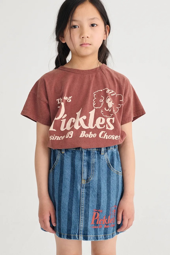 Bobo Choses spódnica jeansowa dziecięca Pickles The Dog wzorzyste granatowy 126AC080