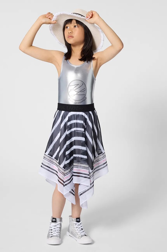 Karl Lagerfeld spódnica dziecięca midi czarny Z31120.156.162
