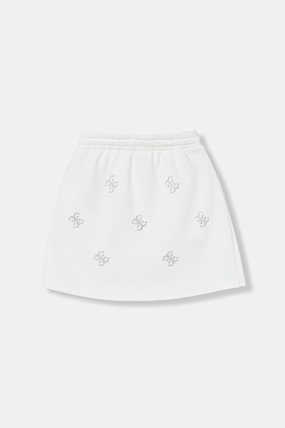 Guess fustă cu bumbac J6GD37.KF712.PPY2.M alb SS26