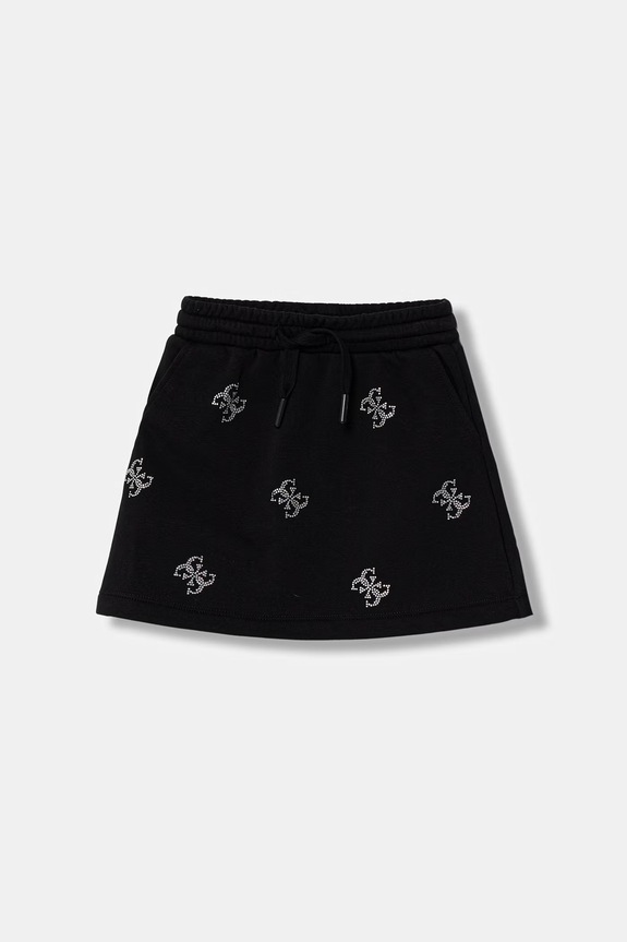 Guess fustă cu bumbac negru J6GD37.KF712.PPY2.M