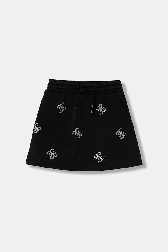 Guess fustă cu bumbac negru J6GD37.KF712.PPY2.M