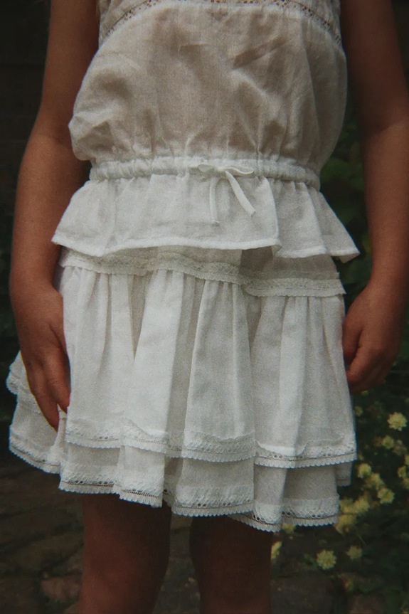 Konges Sløjd φούστα βαμβακερή MORA SKIRT GOTS λευκό KS105602.PPY2