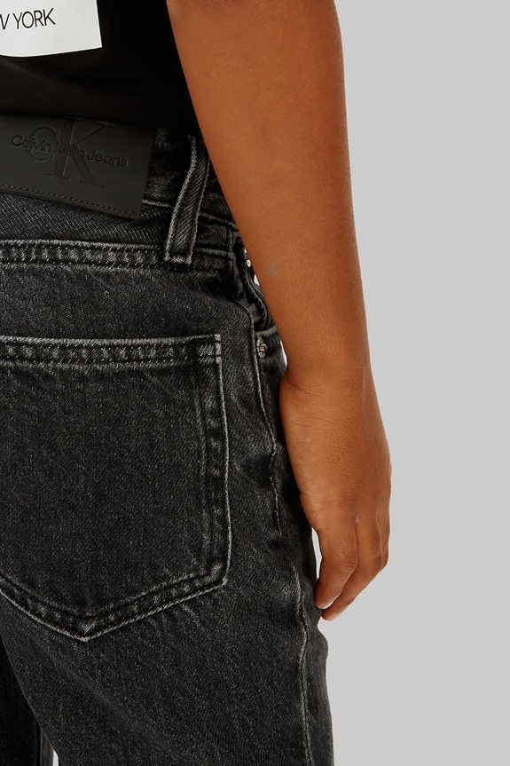 Παιδικά τζιν Calvin Klein Jeans STRAIGHT IB0IB02602.128.176.PPY2 μαύρο