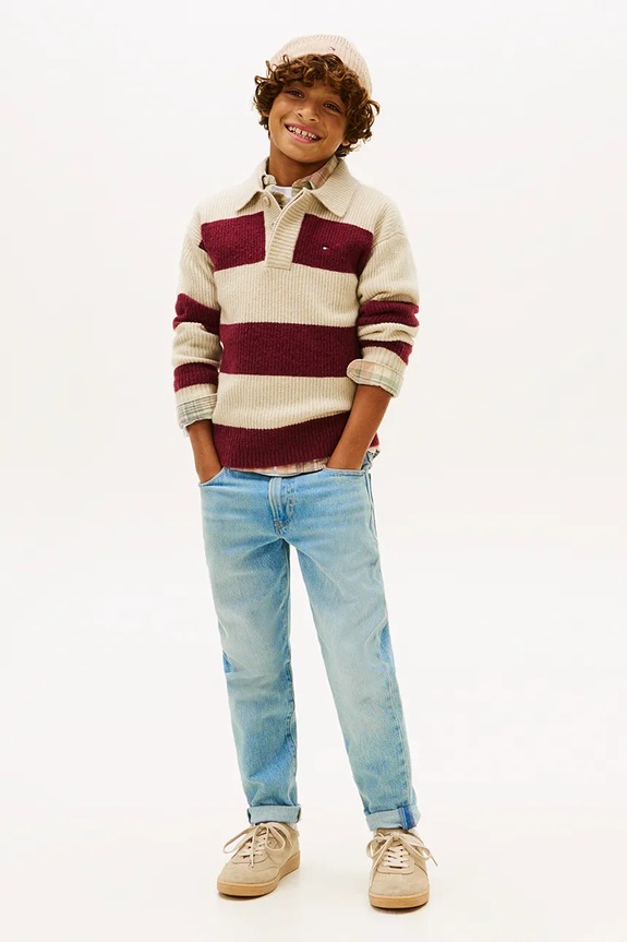 Băieți Tommy Hilfiger jeans copii STRAIGHT KB0KB10035.128.176.PPY2 albastru